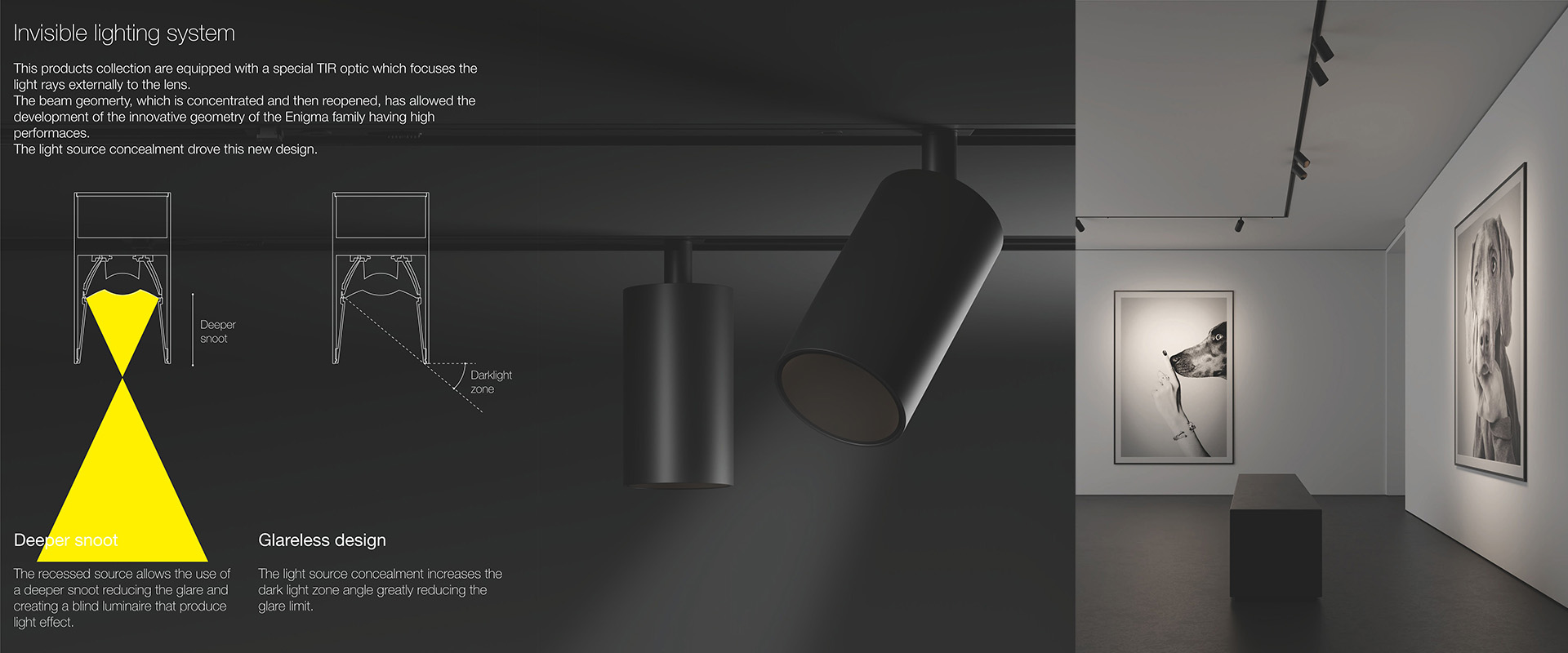 The spotlights suitable for honey comb and filters for improved light control.