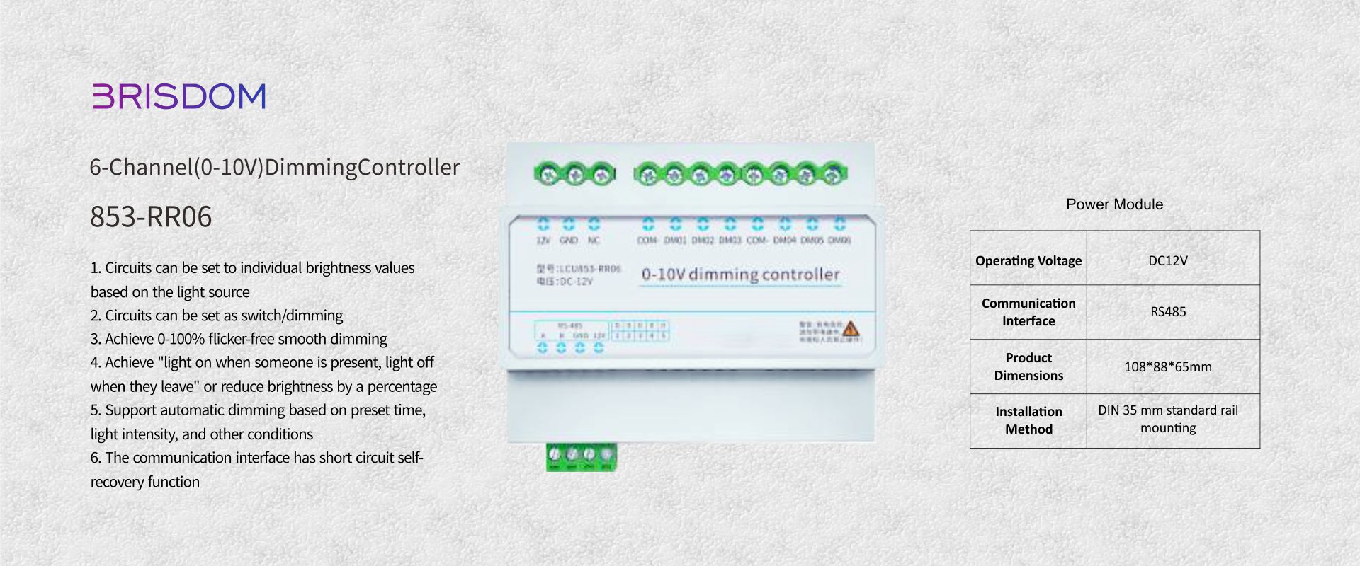  6 channel 0-10V Dimming Controller