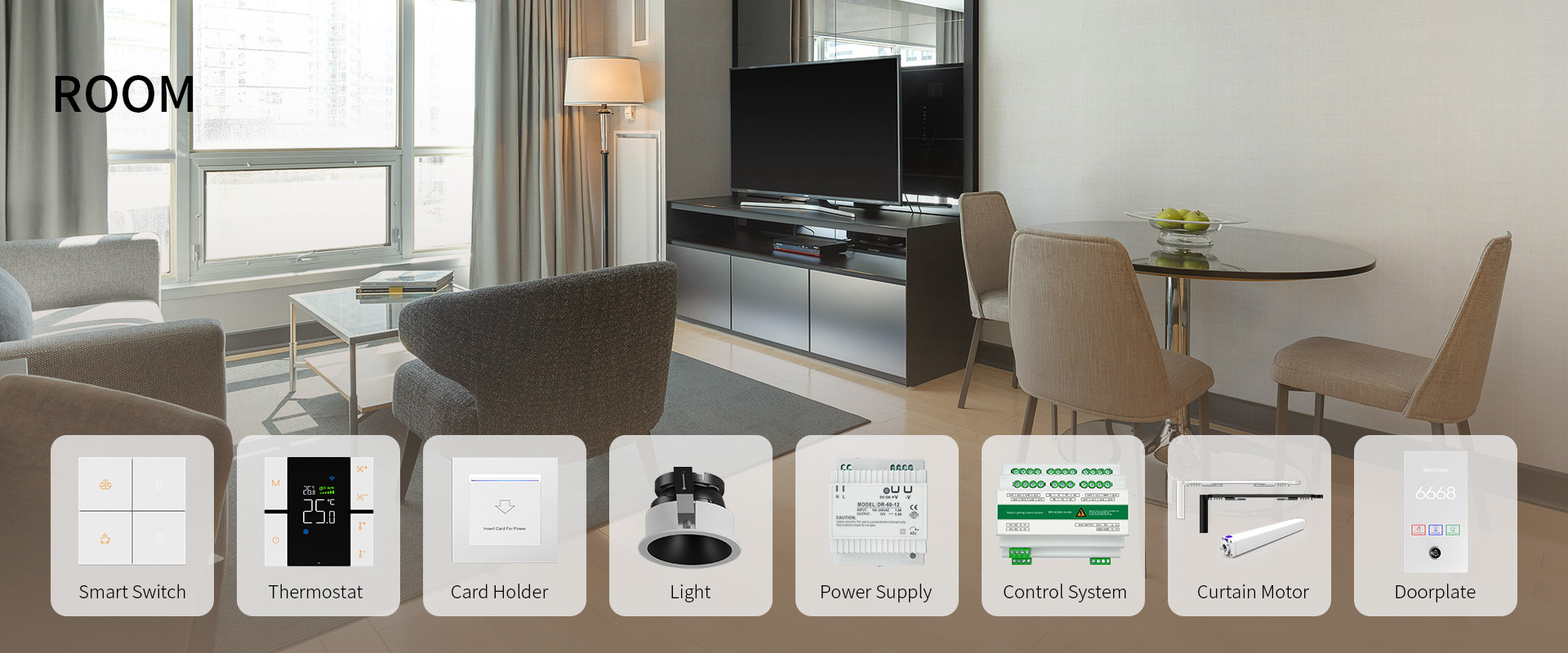 rs485 luxury hotel room smart devices configuration